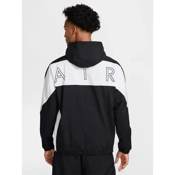 Nike Woven Full Zip Men’s Large Jacket Hoodie Black/White HJ0634-010 NWT